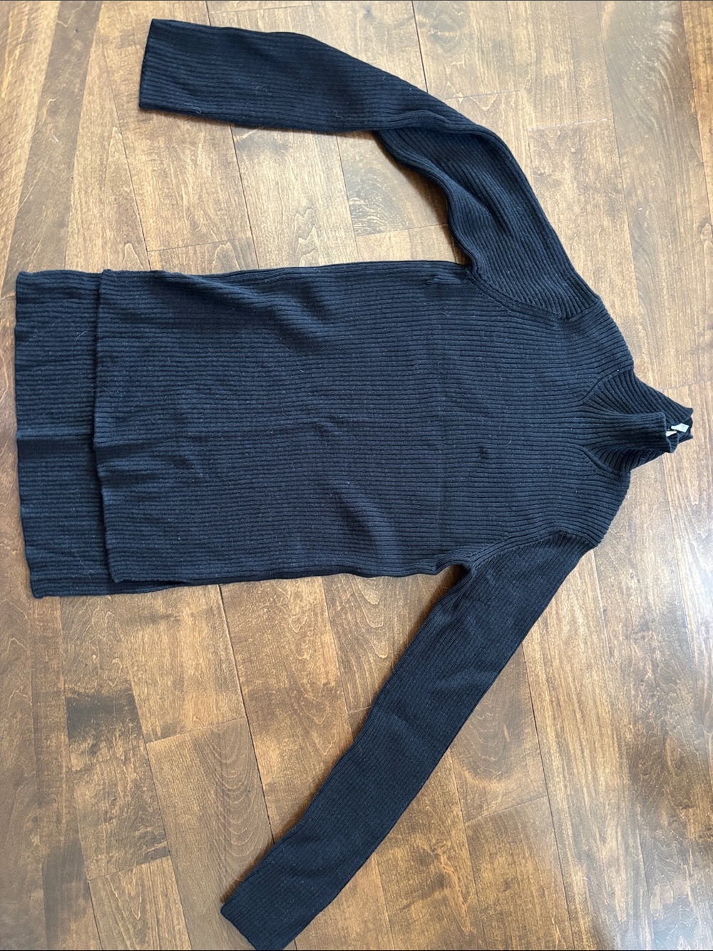 Armani Collezioni Black Ribbed Turtleneck Sweater